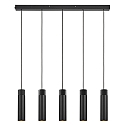 Nordlux Pendelarmatuur TILO 5-vlams, rond GU10 IP20, zwart dimbaar