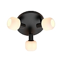 Plafondarmatuur MILFORD MINI 3-vlams E14 IP20, zwart dimbaar