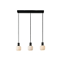 Nordlux Pendelarmatuur MILFORD MINI 3-vlams E14 IP20, zwart dimbaar