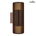wall luminaire ALUDRA DOUBLE E27 IP54, brown, metallic 