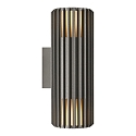 outdoor wall luminaire ALUDRA DOUBLE E27 IP54, seaside anthracite dimmable
