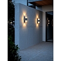 Nordlux outdoor wall luminaire ALUDRA DOUBLE E27 IP54, seaside anthracite dimmable