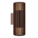 outdoor wall luminaire ALUDRA DOUBLE E27 IP54, seaside metallic brown dimmable
