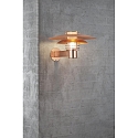 Wandarmatuur voor buitenshuis PHOENIX E27 IP54, koper, gesatineerd 