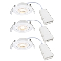 Inbouwarmatuur MONOLO set van 3 IP20, wit dimbaar 4,8W 70 | 230 | 450lm 3000K 36� 36� CRI 80