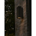 Nordlux outdoor wall luminaire CLARINI E27 IP54, seaside black dimmable