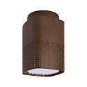 Nordlux outdoor ceiling luminaire SIDARA square, perforated, sea-air resistant E27 IP54, seaside metallic brown