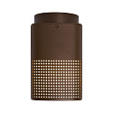 Nordlux outdoor ceiling luminaire SIDARA square, perforated, sea-air resistant E27 IP54, seaside metallic brown