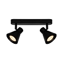 Spotlight bar EIK 2-vlams, instelbaar GU10 IP20, zwart mat dimbaar