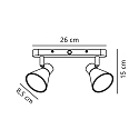 Nordlux spotlight bar EIK 2 flames, adjustable GU10 IP20, black matt dimmable