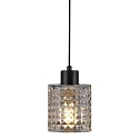 Nordlux Pendant luminaire HOLLYWOOD, height 17.7cm, shade � 10.8cm, pendulum 300cm, E27, clear / black