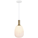 Nordlux Nordlux Pendant luminaire ALTON 23, shade � 23cm, height 43cm, pendulum 300cm, E27, white / brass / black