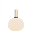Nordlux Pendant luminaire ALTON 25, shade � 25cm, height 33cm, pendulum 300cm, E27, white / brass / black