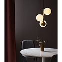 Nordlux Pendant luminaire LILLY, E14, IP20, Glas opal white, brass