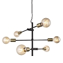 Pendelarmatuur JOSEFINE E27 IP20, messing, zwart, zwart mat 