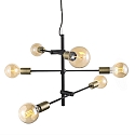 Nordlux Pendelarmatuur JOSEFINE E27 IP20, messing, zwart, zwart mat 