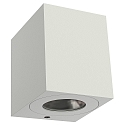 Wandarmatuur voor buitenshuis KUBI 2 IP44, helder, wit 