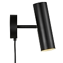 Nordlux design for the people by Nordlux Wall spotlight MIB 6, GU10 max. 8W, IP20, swiveling 90�, black