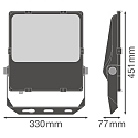 Ledvance Strijklicht FL PFM DA SYM R30 150W 4000K BK DALI aanstuurbaar, symmetrisch IP66, zwart