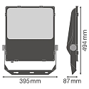 Ledvance floodlight FL PFM DA SYM R30 200W 3000K BK DALI controllable, symmetrical IP66, black