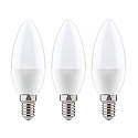 LED lamp kaarsvorm C35 set van 3 E14 4W 250lm 2700K CRI >80