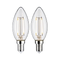 Filamentlamp kaarsvorm FILAMENT C35 set van 2, schakelbaar E14 2,7W 250lm 2700K CRI >80 