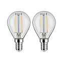 Paulmann Filamentlamp druppelvorm FILAMENT P45 set van 2, schakelbaar E14 2,7W 250lm 2700K CRI >80 