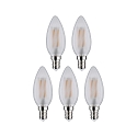 Paulmann Filamentlamp kaarsvorm set van 5 E14 5W 470lm 2700K CRI 80-89