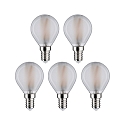 Paulmann LED Lamp druppel set van 5 E14 5W 470lm 2700K CRI 80-89