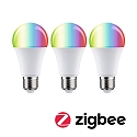 Paulmann WIFI LED Smart gloeilamp RGBW set van 3, ZigBee aanstuurbaar E27 11W 1055lm 2200-6500K CRI 80-89 dimbaar