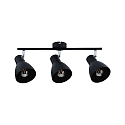 Paulmann spot DAVY 3 flames E27, chrome, black matt dimmable