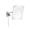Spiegel met verlichting BELA LED 3-voudig, met schakelaar, met scharnierende arm, met stekker, instelbaar IP44, chroom, wit 