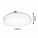 Paulmann wall and ceiling luminaire LUENA IP44, chrome, mat 