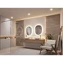 Paulmann mirror with lighting MIRRA 60 X 80CM oval, CCT Switch, with touch dimmer, with heating function IP44, white matt dimmable