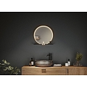 Paulmann mirror with lighting MIRO � 50CM round, with frame, tunable white, with shelf IP44, black matt 