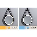 Paulmann mirror with lighting MIRO � 40CM round, tunable white, with suspension kit IP44, black matt 