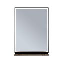 mirror with lighting MIRO 45 X 60CM square, tunable white, with shelf IP44, black matt 