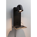 Paulmann Leesarmatuur MALENA met USB-aansluiting GU10 IP20, zwart 
