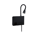 reading lamp HALINA LED with USB connection IP20, black 
