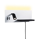 Leesarmatuur SERRA LED met USB-aansluiting, rechts IP20, zwart, wit dimbaar