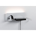 Paulmann Leesarmatuur SERRA LED met USB-aansluiting, rechts IP20, zwart, wit dimbaar