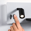 Paulmann Leesarmatuur SERRA LED met USB-aansluiting, rechts IP20, zwart, wit dimbaar