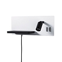 Paulmann Leesarmatuur SERRA LED met USB-aansluiting, links IP20, zwart, wit dimbaar