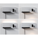 Paulmann Leesarmatuur SERRA LED met USB-aansluiting, links IP20, zwart, wit dimbaar