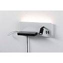 Paulmann Leesarmatuur SERRA LED met USB-aansluiting, links IP20, zwart, wit dimbaar