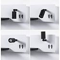 Paulmann Leesarmatuur SERRA LED met USB-aansluiting, links IP20, zwart, wit dimbaar