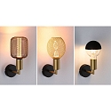 Wandarmatuur RAVI IP44 stijf E27 IP44, goud, zwart
