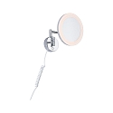Paulmann Spiegel met verlichting MASUA IP44 - 3X ZOOM 3-voudig, rond, met flexibele arm, CCT Switch, kantelbaar IP44 / IP20, chroom 