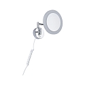 Paulmann Spiegel met verlichting MASUA IP44 - 3X ZOOM 3-voudig, rond, met flexibele arm, CCT Switch, kantelbaar IP44 / IP20, chroom 