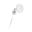 Paulmann Spiegel met verlichting MASUA IP44 - 3X ZOOM 3-voudig, rond, met flexibele arm, CCT Switch, kantelbaar IP44 / IP20, chroom 